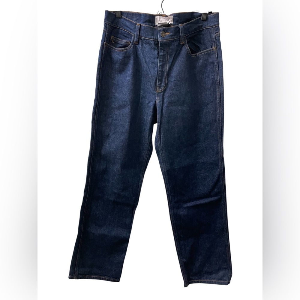 Lafayette 148 Dark Blue Straight Mid Rise Jeans